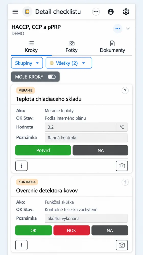 Zaznamenanie nápravného opatrenia priamo v mobilnej aplikácii
