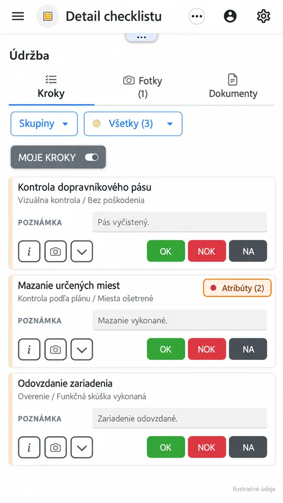 Nahlásenie a evidencia poruchy zariadenia v mobilnej aplikácii